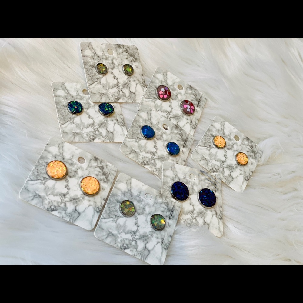 Custom personalized glitter earrings